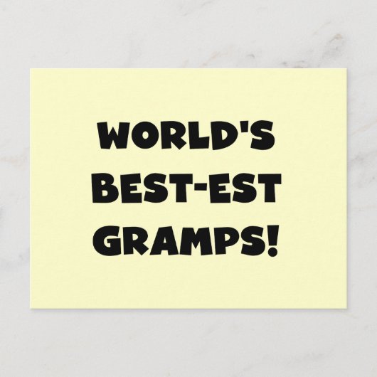 Black Text World's Best-est Gramps Gifts Briefkaart (Voorkant)