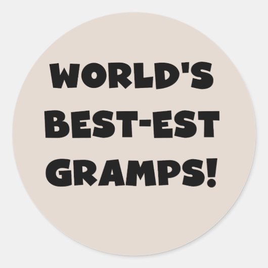 Black Text World's Best-est Gramps Gifts Ronde Sticker (Voorkant)