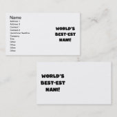 Black Text World's Best-est Nani T-shirts en gesch Visitekaartje (Voorkant / Achterkant)