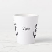 Black Textured Om Symbol, Name, 12oz Latte Mok (Voorkant)