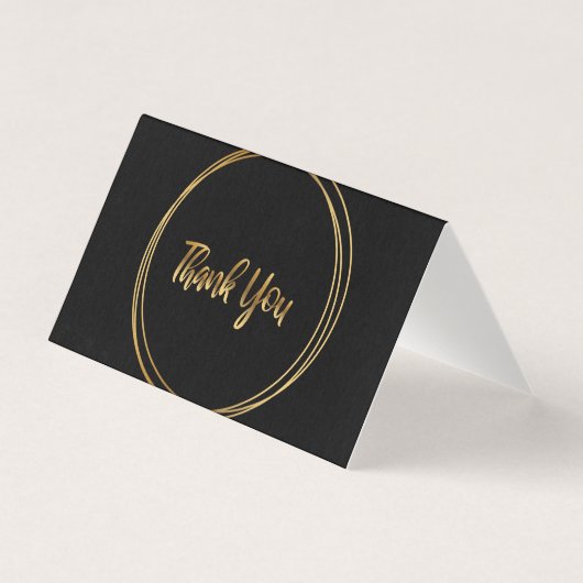 Black Thank You Cartes avec des cercles d'or (Front)