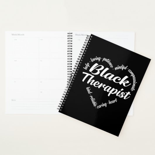 Black Therapist Heart Word Cloud Planner (Display)
