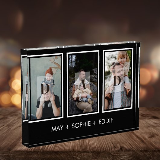 Black Three (3) Photos Fête des pères Bloc photo