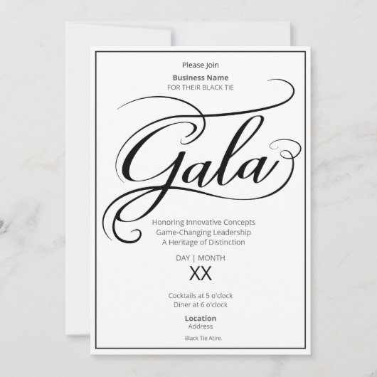 Black Tie Business Gala Invitation (Devant)