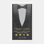 Black Tie Poker Night Bachelorfeest Servet (Voorkant)