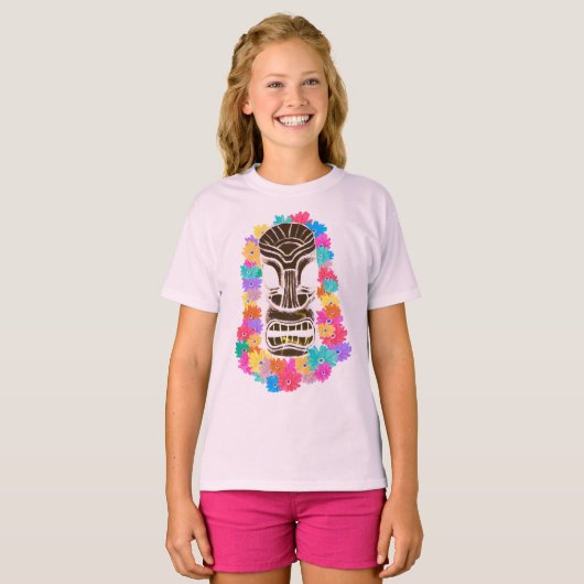 Black Tiki Head Hawaiian T-shirt (Voorkant volledig)
