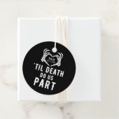 Black Til Death Do us Part Skelet Wedding Round Bedankjes Labels (In situ)