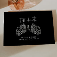 Black Till Death Skelet Handen Bruiloft Gastenboek