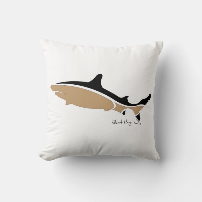 Black TIp Shark Pillow Kussen (Voorkant)