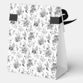 Black Toile De Jouy Floral Dessert Favor Boxes Bedankdoosjes (Achterkant)