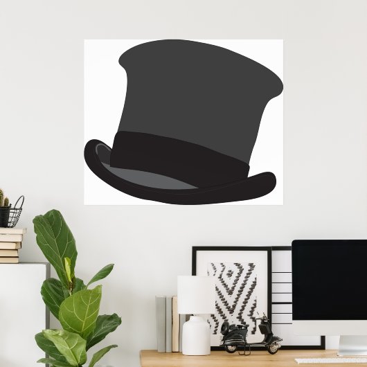 Black Top Hat Poster (Thuiskantoor)