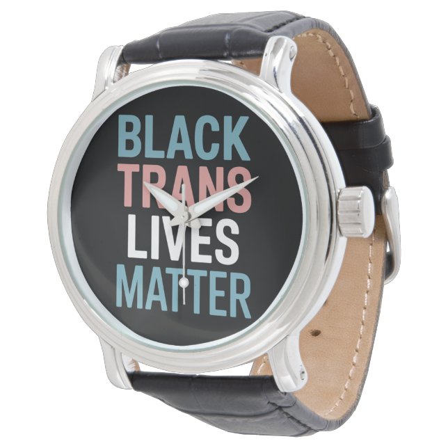 Black Trans LGBTQ Support Lives Matter Transgender Horloge (Gekanteld)