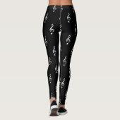 Black Treble Clef Musical-Leggings Leggings (Achterkant)