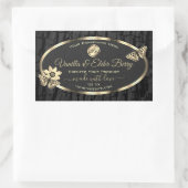 Black Tree Bark Wood Grain Gold Étiquette Logo (Sac)