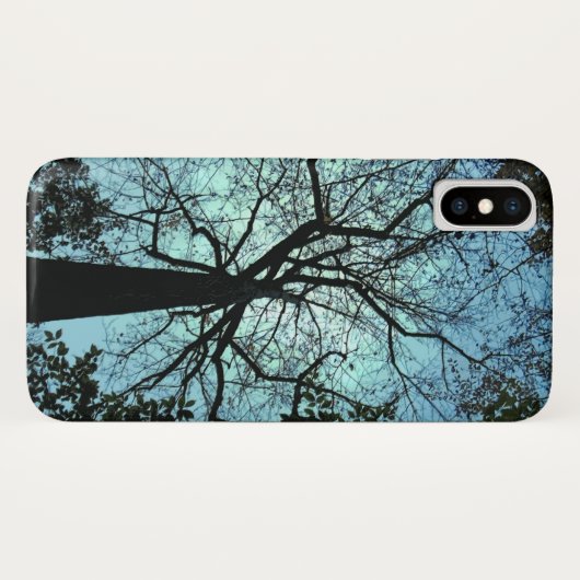 Black Tree Branches Blue Sky iPhone X Hoesje (Achterkant (horizontaal))