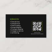 Black Tree Services QR-code Visitekaartje (Achterkant)