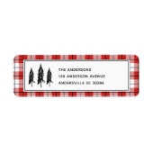 Black Trees Red Flannel kerstretour-adres Etiket (Voorkant)