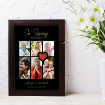 Black Trendy Collage 6 Foto's Modern Red Heart