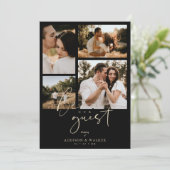 Black Trendy Mariage 4 Photos Invitation (Debout devant)