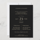 Black Trendy Mariage 4 Photos Invitation (Dos)