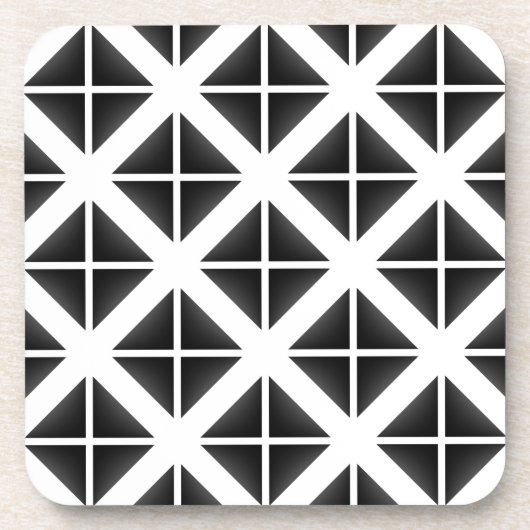 Black Trendy Triangle Pattern Bier Onderzetter (Voorkant)