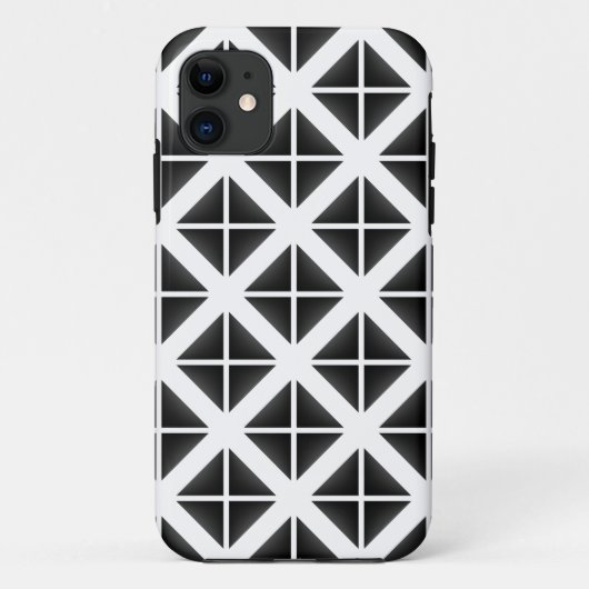 Black Trendy Triangle Pattern Case-Mate iPhone Case (Achterkant)