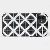 Black Trendy Triangle Pattern Case-Mate iPhone Case (Achterkant (horizontaal))