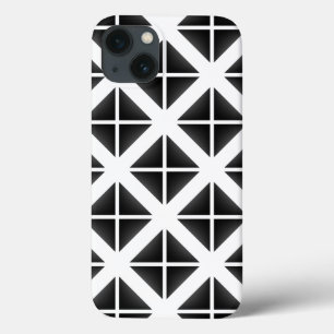 Black Trendy Triangle Pattern iPhone 13 Hoesje