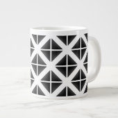 Black Trendy Triangle Pattern Jumbo Mok (Voorkant rechts)
