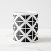 Black Trendy Triangle Pattern Jumbo Mok (Voorkant)