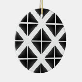 Black Trendy Triangle Pattern Keramisch Ornament (Rechts)
