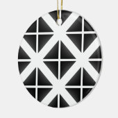 Black Trendy Triangle Pattern Keramisch Ornament (Links)