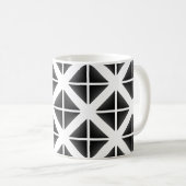 Black Trendy Triangle Pattern Koffiemok (Voorkant rechts)