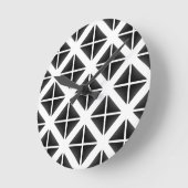 Black Trendy Triangle Pattern Ronde Klok (Hoek)