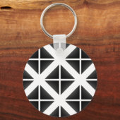 Black Trendy Triangle Pattern Sleutelhanger (Voorkant)