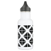 Black Trendy Triangle Pattern Waterfles (Links)