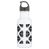 Black Trendy Triangle Pattern Waterfles (Achterkant)