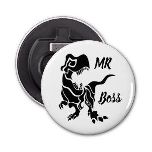 Black Trex de baas Dino Button Flesopener