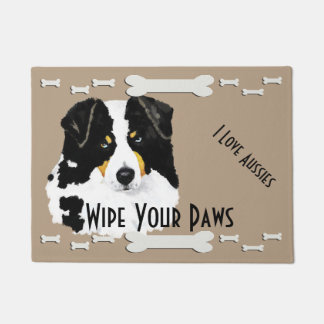 Black Tri Aussie & Dog Botten Doormat Deurmat