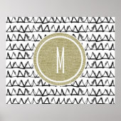Black Triangles Gold Glitter Monogram Poster (Voorkant)