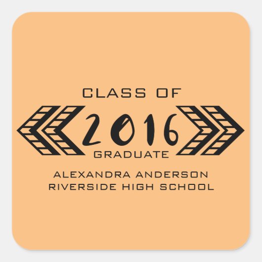 Black Tribal Aztec Afstuderen Stickers (Voorkant)