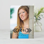 Black Tribal Aztec - Faire-part d'obtention d'un d (Debout devant)