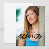 Black Tribal Aztec - Faire-part d'obtention d'un d (Devant / Derrière)