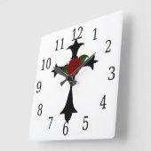 Black Tribal Cross Square Clock Vierkante Klok (Hoek)