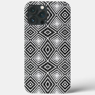 Black Tribal Diamonds Mud Cloth African Pattern iPhone 13 Pro Max Hoesje