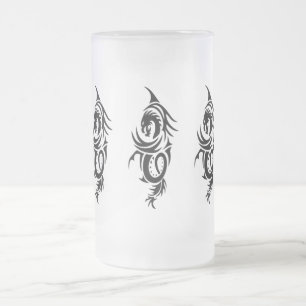 Black Tribal Dragon Matglas Bierpul