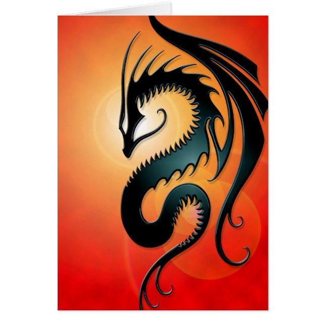Black Tribal Dragon, rood (Voorkant)