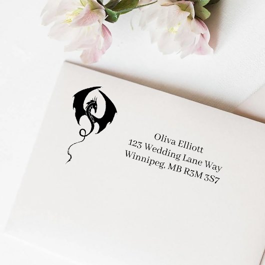 Black Tribal Dragon Zelfinktende Stempel