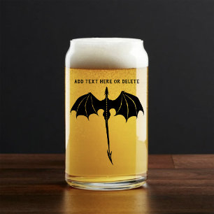 Black Tribal Flight Dragon Fantasy Blikvorm Glas