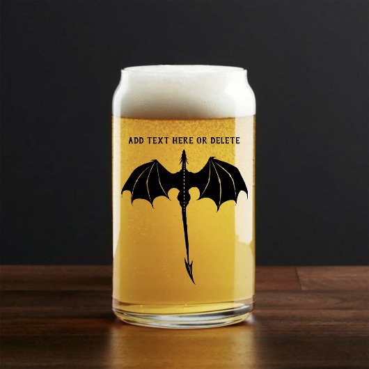 Black Tribal Flight Dragon Fantasy Blikvorm Glas